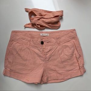 F21 Coral/peach linen shorts